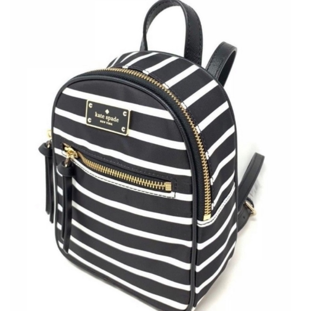 Kate Spade French Stripe Mini Bradley Backpack - Picture 3 of 8
